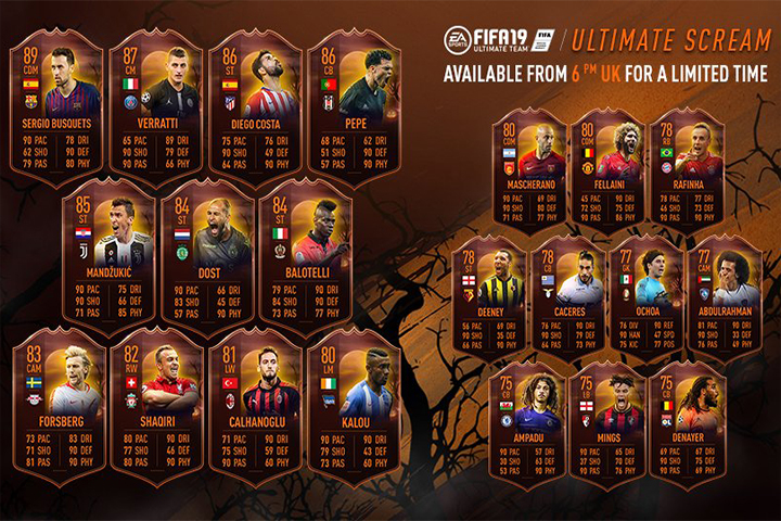 FIFA 19 : Les cartes Halloween Ultimate Scream - FUT
